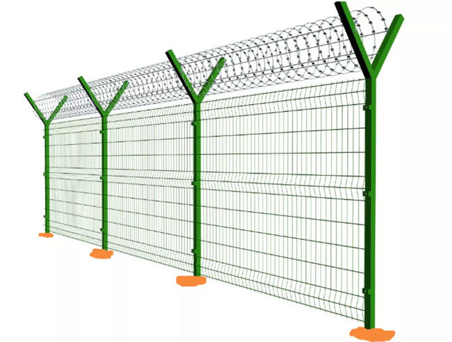 Pvc разделительной стены Bto22 аэропорта 358 столба 50x100mm y покрыл с колючей проволокой бритвы 1