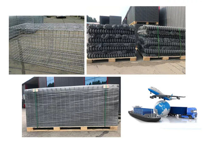Pvc покрыл 1m x 1m x 1m сваренная ячеистая сеть стали стабильности коробки Gabion высокая 2