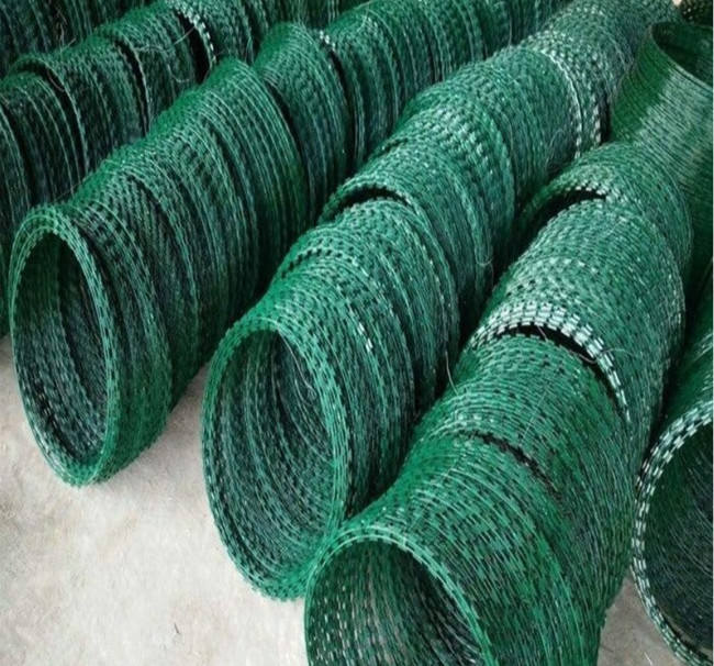 PVC распылил армию колючей проволоки CBT65 бритвы Electro границы гальванизировал спиральное 0