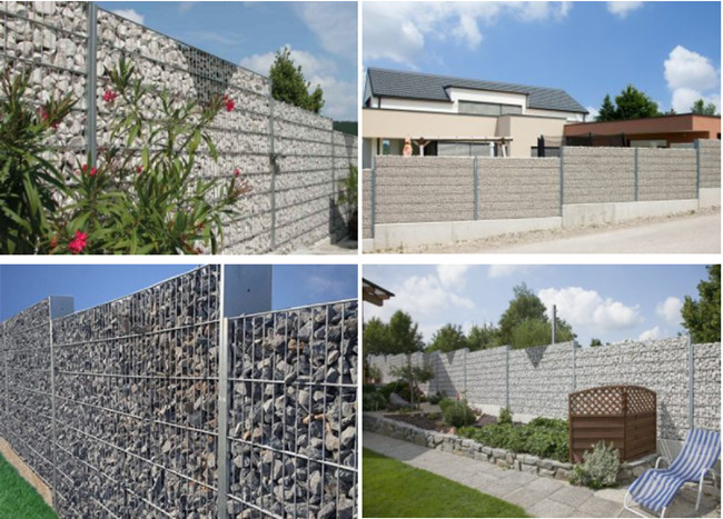 75x75mm 4mm Gabion сваренное диаметром цепляют загородку 30cm заполненную с утесами 1