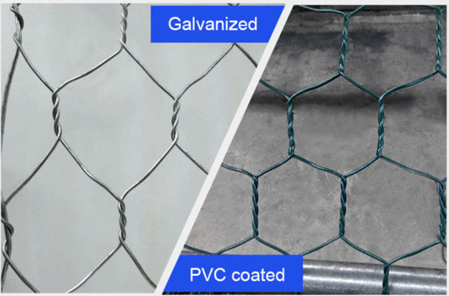 PVC 1×1×1m покрыл корзины сетки Gabion 380 клеток сетки подпорной стенки Mpa HBGB 1