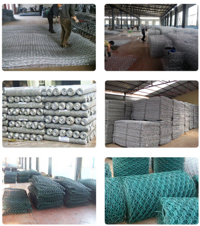 Тип корзины шестиугольного отверстия сплетя провода Gabion 60 x 80mm для конструкции подпорной стенки 1
