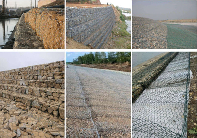 апертура корзины 8x10cm сетки 2.7mm сплетенная Galfan шестиугольная Gabion 2