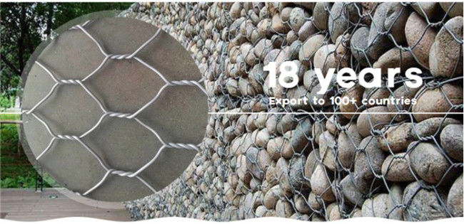 Pvc покрыл корзину сетки 2.0mm Gabion соткать отверстия 9 x 11cm шестиугольный 0