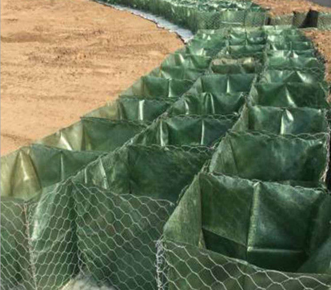 Клетка корзины ISO 80x100mm шестиугольная Gabion SGS с зеленой сумкой Geotexile 1
