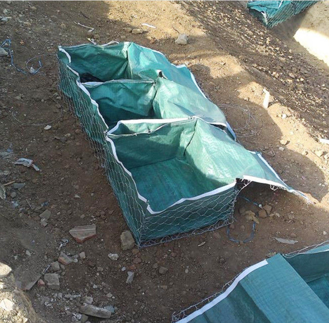 Шестиугольный PVC корзины 1.0x1.0x0.5m сетки Gabion металла покрыл 1
