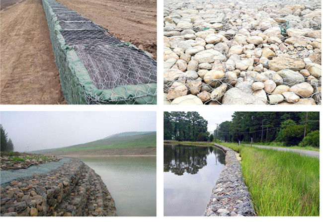 Коробка 270g/M2 Gabion облицовкой шестиугольная горячая окунутая гальванизированная оцинковывает покрытый 4