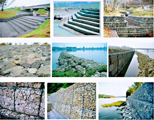 Pvc 2m длинный Galfan покрывая гальванизированную коробку Gabion для конструкции канала 2