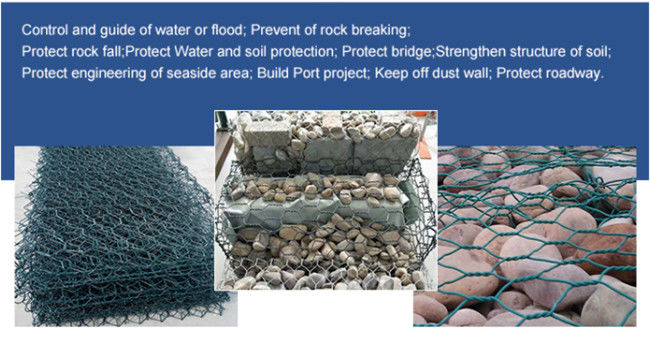Коробка 270g/M2 Gabion облицовкой шестиугольная горячая окунутая гальванизированная оцинковывает покрытый 0