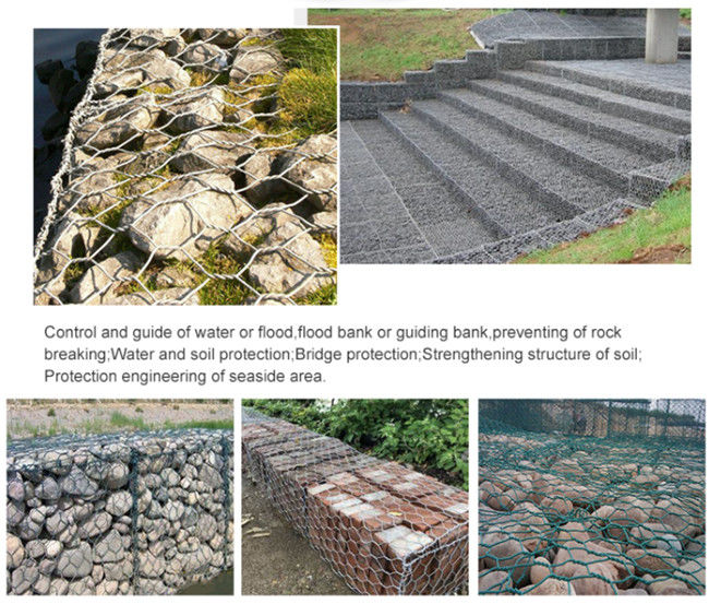 8x10cm гальванизированная коробка 4mm Gabion гальванизировала шестиугольное собранное легкое ячеистой сети 3