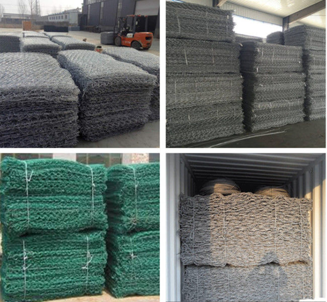 2x1x1m наговор сварил гальванизированный Al коробки Gabion покрыли провод связи 2.2mm 3