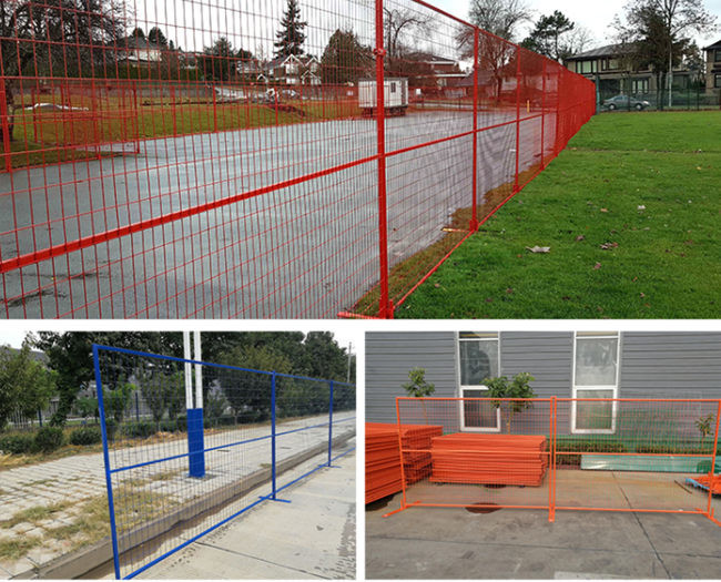 Красная загородка Temp Канады обшивает панелями покрытый PVC 50x200 Bunnings 6×9.5ft 1