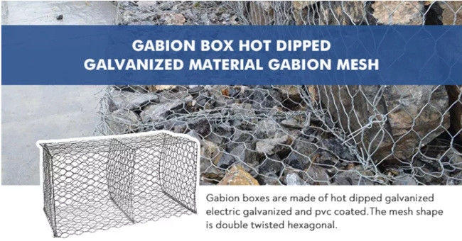 Pvc 2m длинный Galfan покрывая гальванизированную коробку Gabion для конструкции канала 0